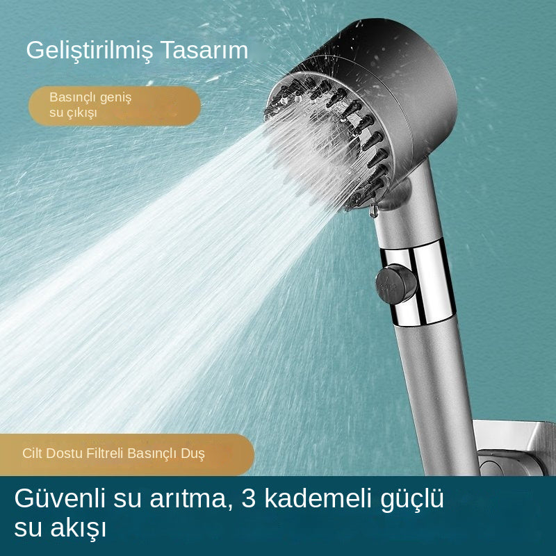 Filtreli Duş Başlığı –  3 Yedek Filtreli, Aletsiz Kolay Montaj - Yüksek Akış Hissi